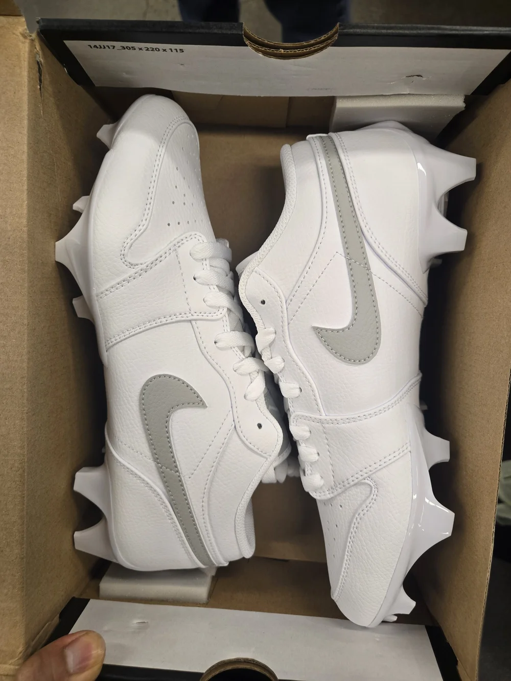 Jordan Men's White Athletic Cleats with Gray Swoosh